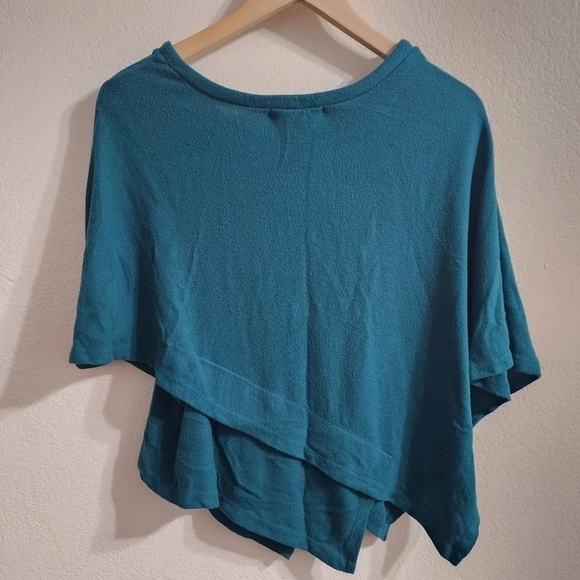ERI + ALI Poncho Style Top Teal Blue Style XS - Picture 3 of 9